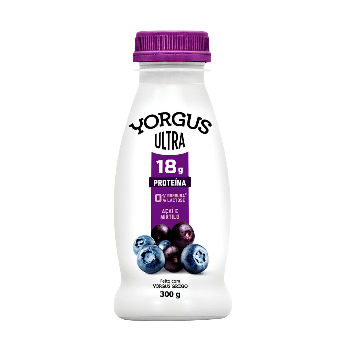 Iogurte Grego Yorgus Ultra de Açaí e Mirtilo 300g