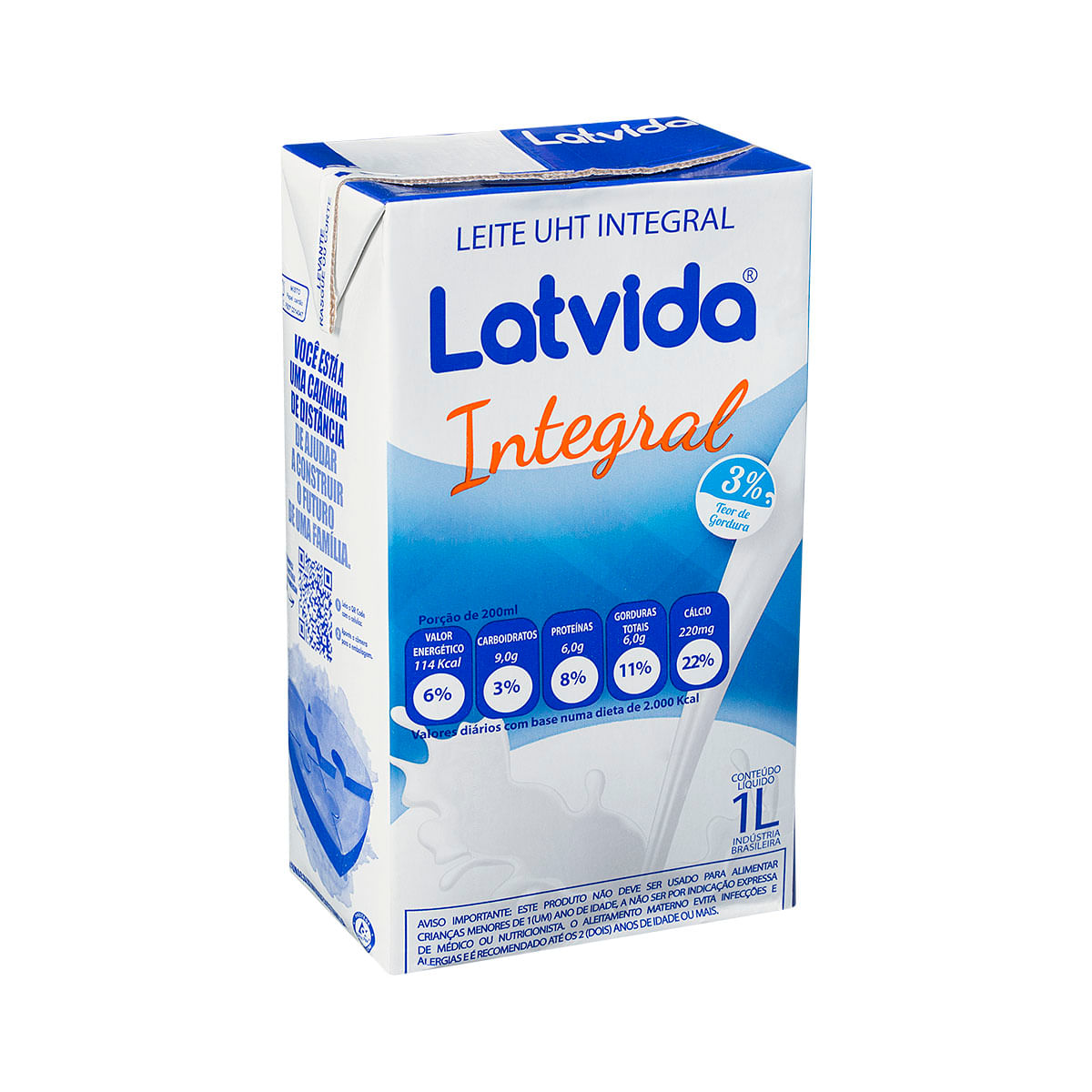 Leite UHT Integral Latvida Tetrapak 1L