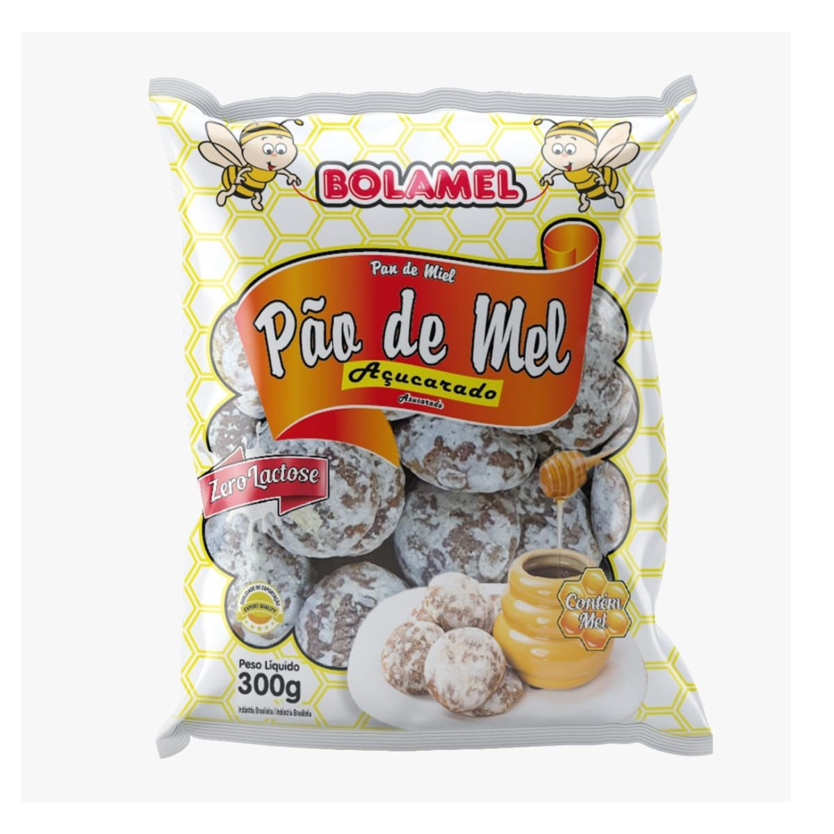 Pão de Mel Zero Lactose Açucarado Bolamel 300 g