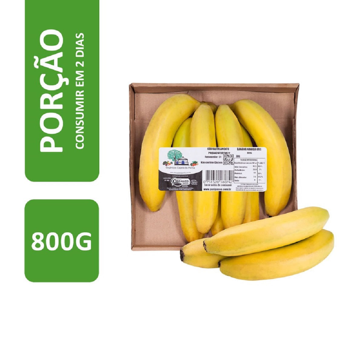 Banana Nanica Orgânica Capela 800 g