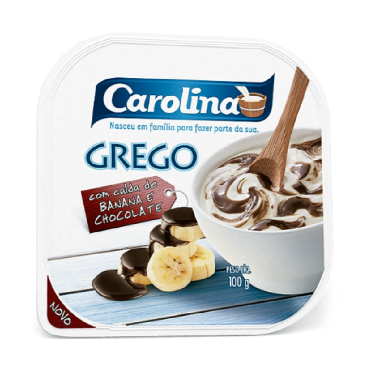 Iogurte Grego Banana e Chocolate Carolina 100 g