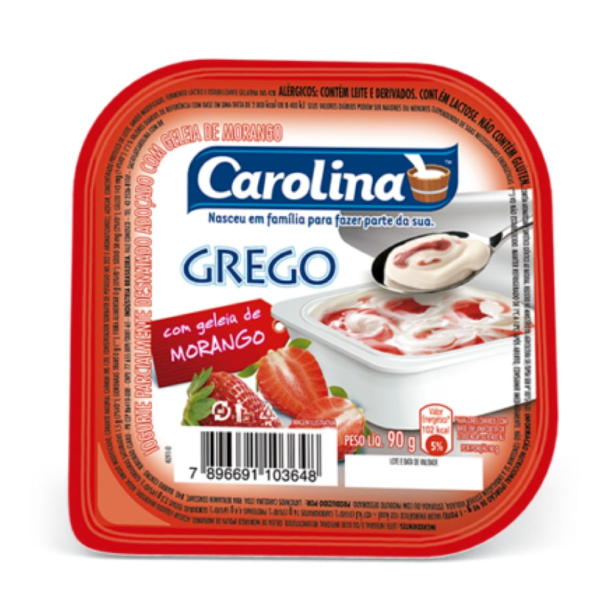 Iogurte Grego Morango Carolina 100 g