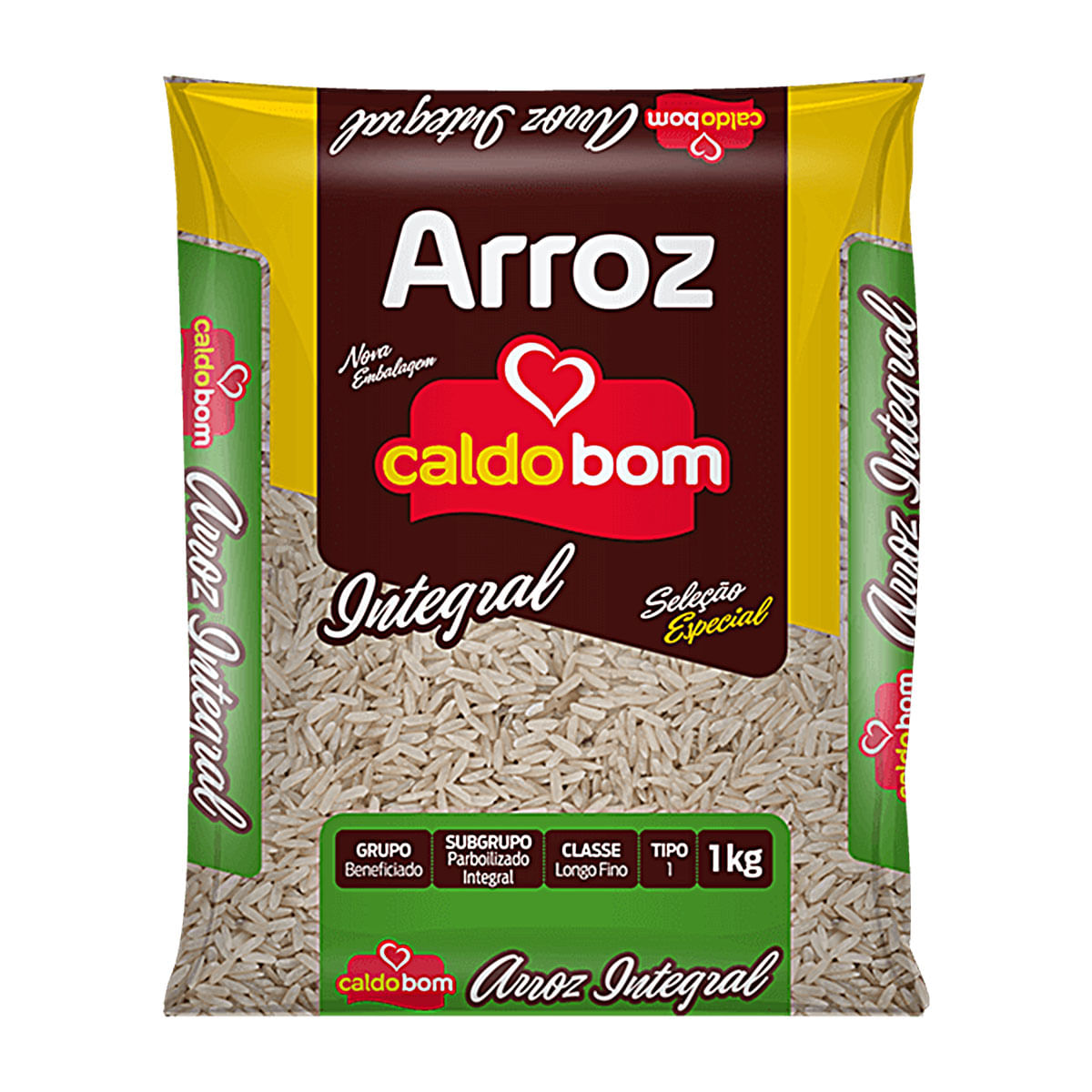 Arroz Integral Longo-fino Tipo 1 Caldo Bom 1Kg