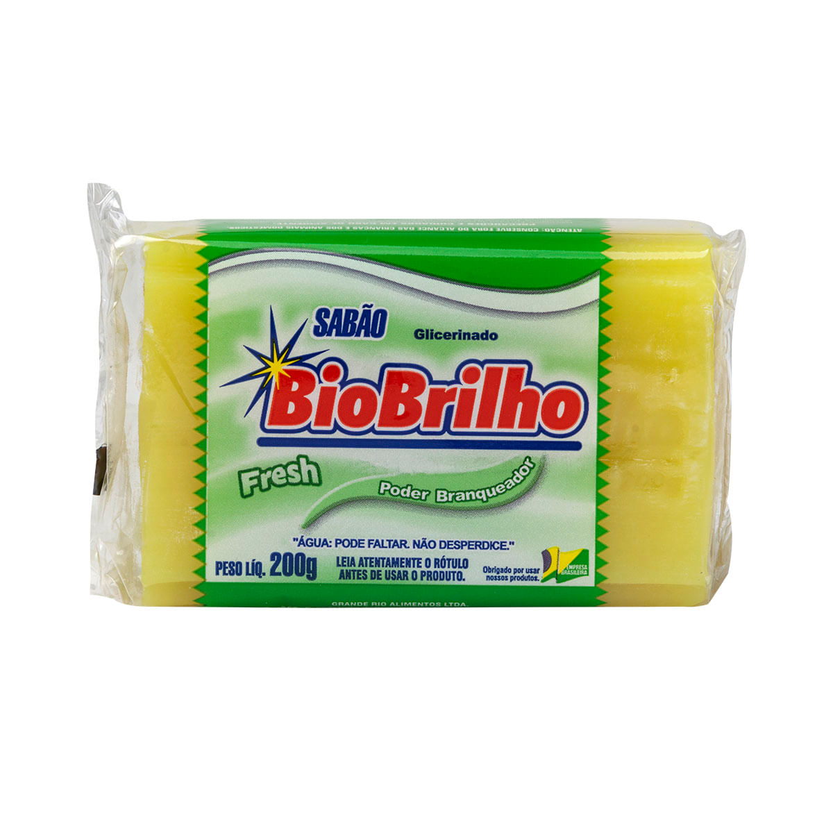 Sabão Glicerinado Poder Branqueador BioBrilho Fresh 200g