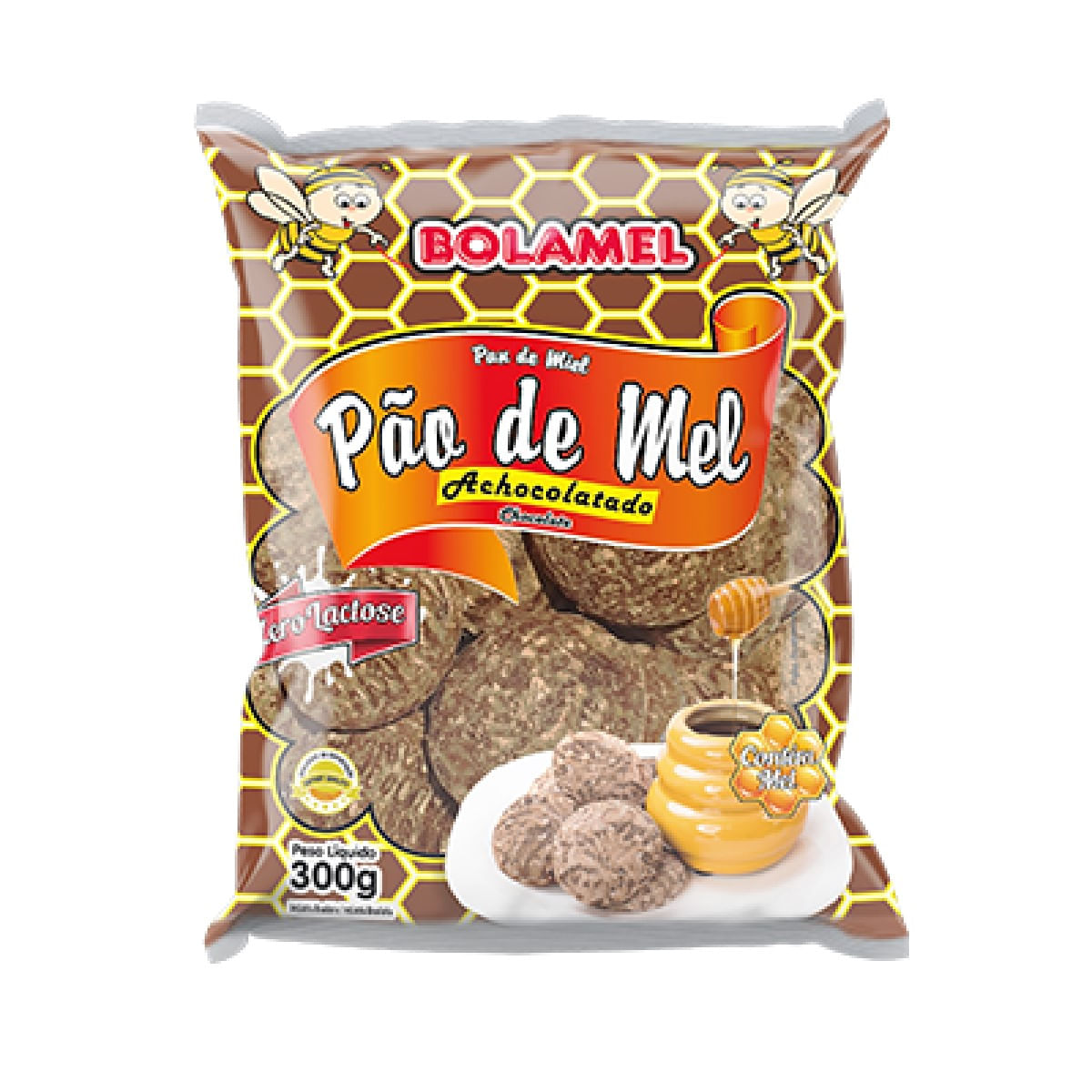 Pão de Mel Zero Lactose com Achocolatado Bolamel 300 g