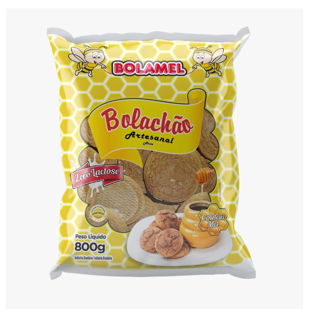 Biscoito Doce Zero Lactose Bolachão Bolamel Artesanal 400 g