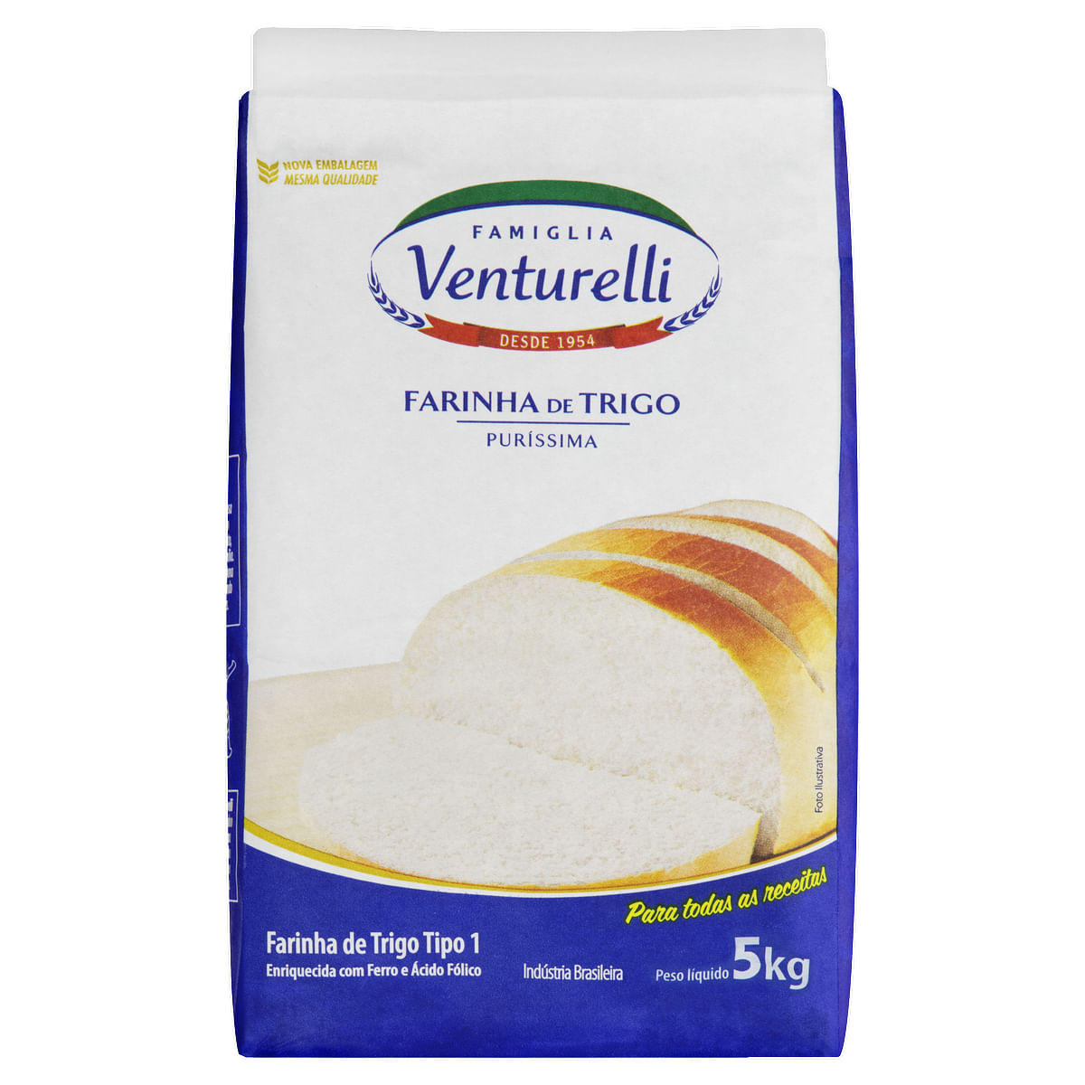 Farinha de Trigo Tipo 1 Famiglia Venturelli Puríssima 5 Kg