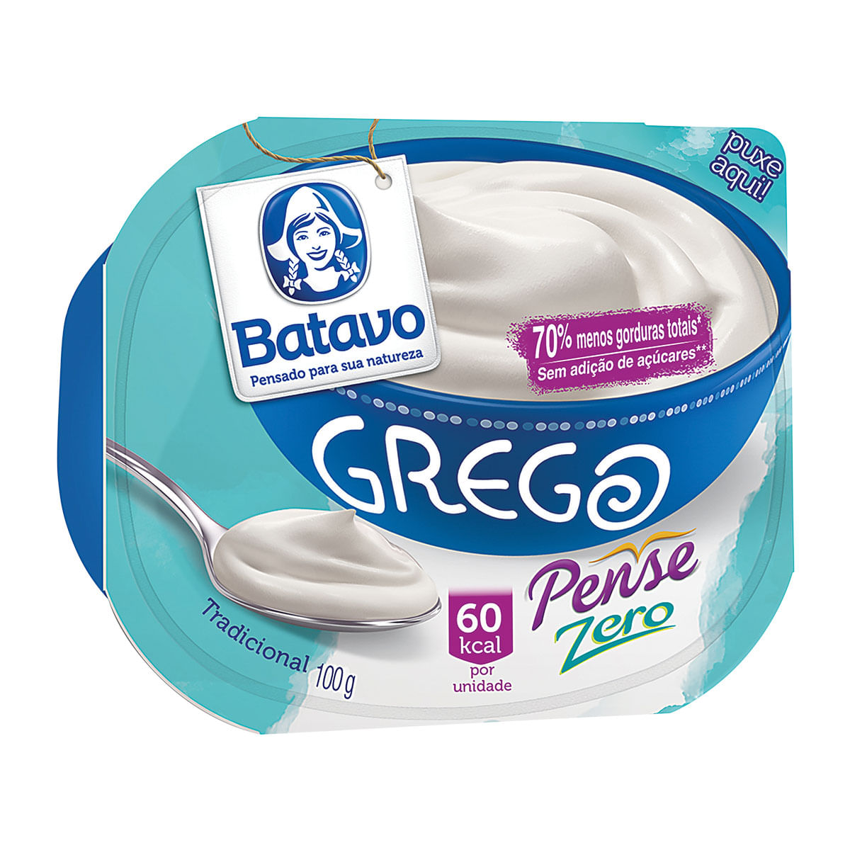 Iogurte Grego Batavo Pense Zero Tradicional 100g