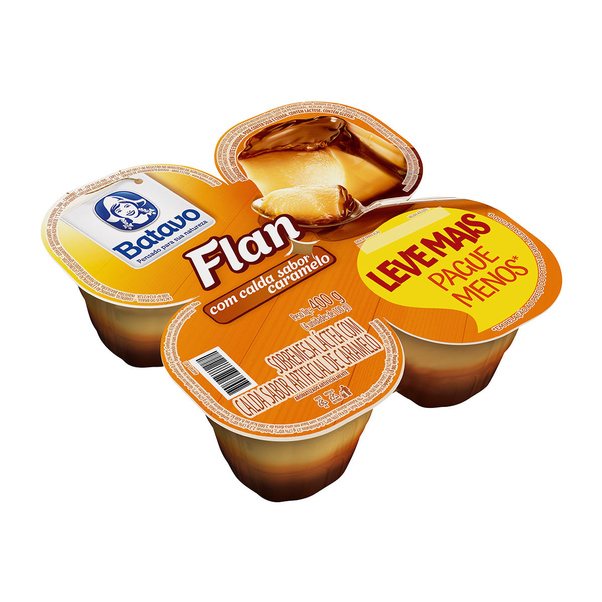 Flan com Calda de Caramelo Batavo 400g