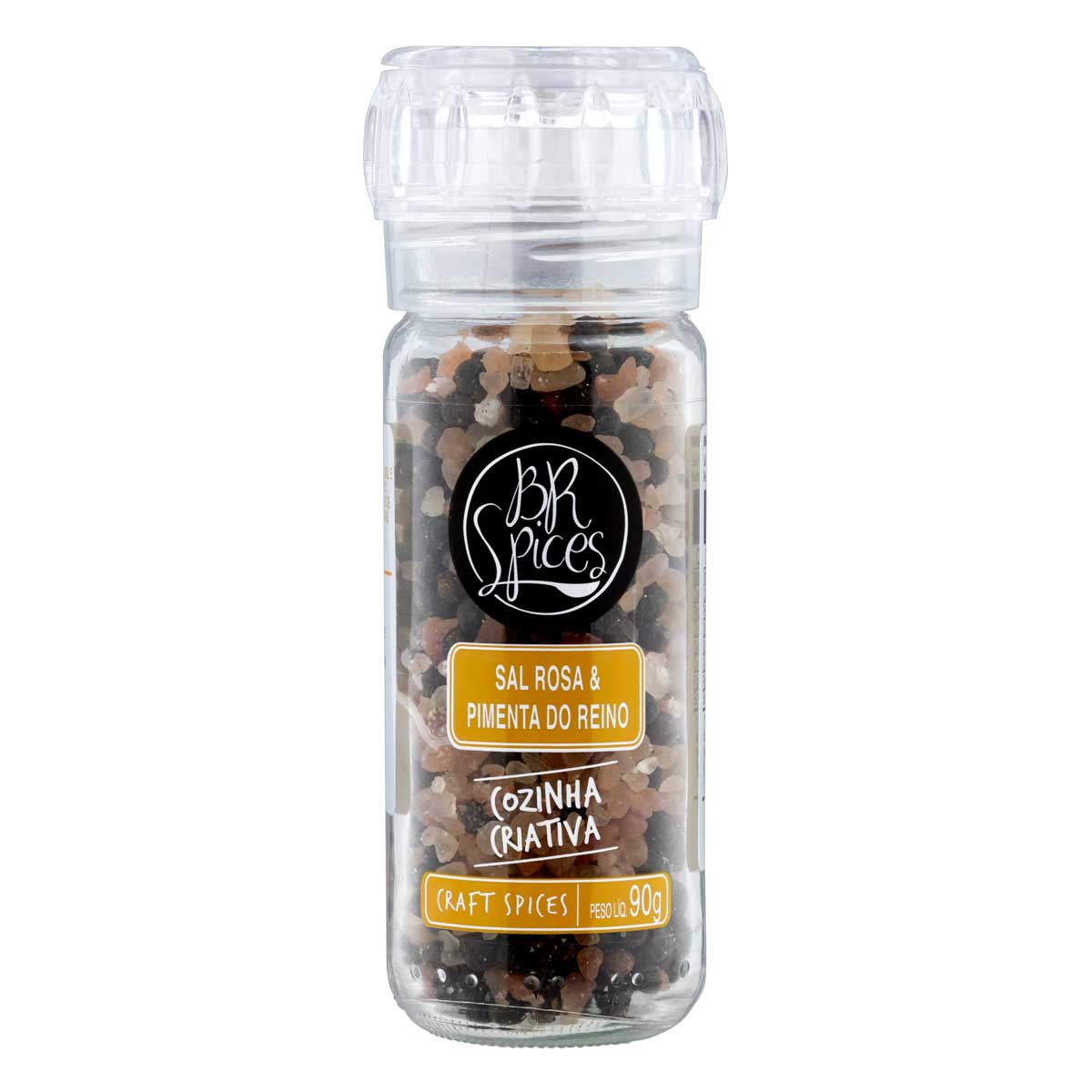 Sal Rosa do Himalaia com Moedor Pimenta-do-Reino BR Spices Craft Spices Vidro 90 g