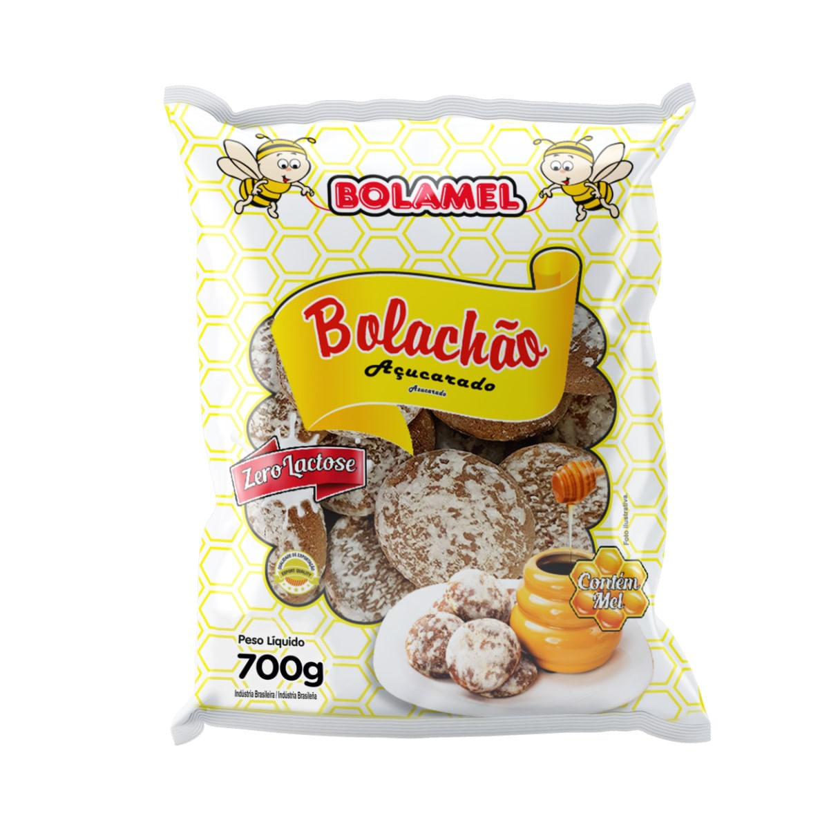 Biscoito Doce Zero Lactose Açucarado Bolachão Bolamel Artesanal 700 g