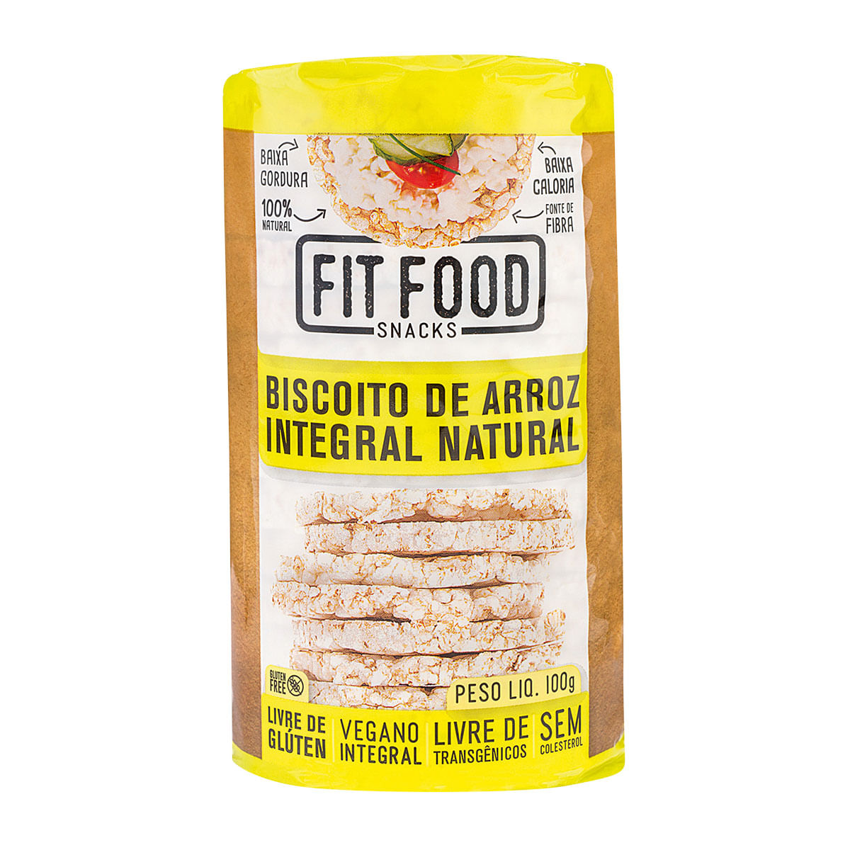 Biscoito de Arroz Integral Fit Food Snacks 100g