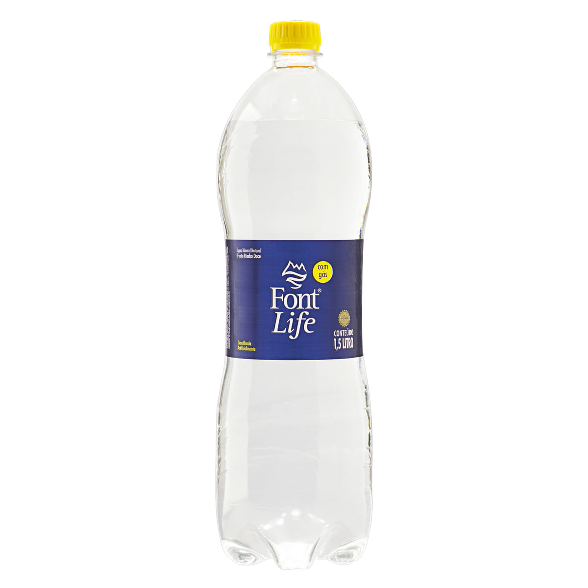 Água Mineral Natural com Gás Font Life Garrafa 1,5 L