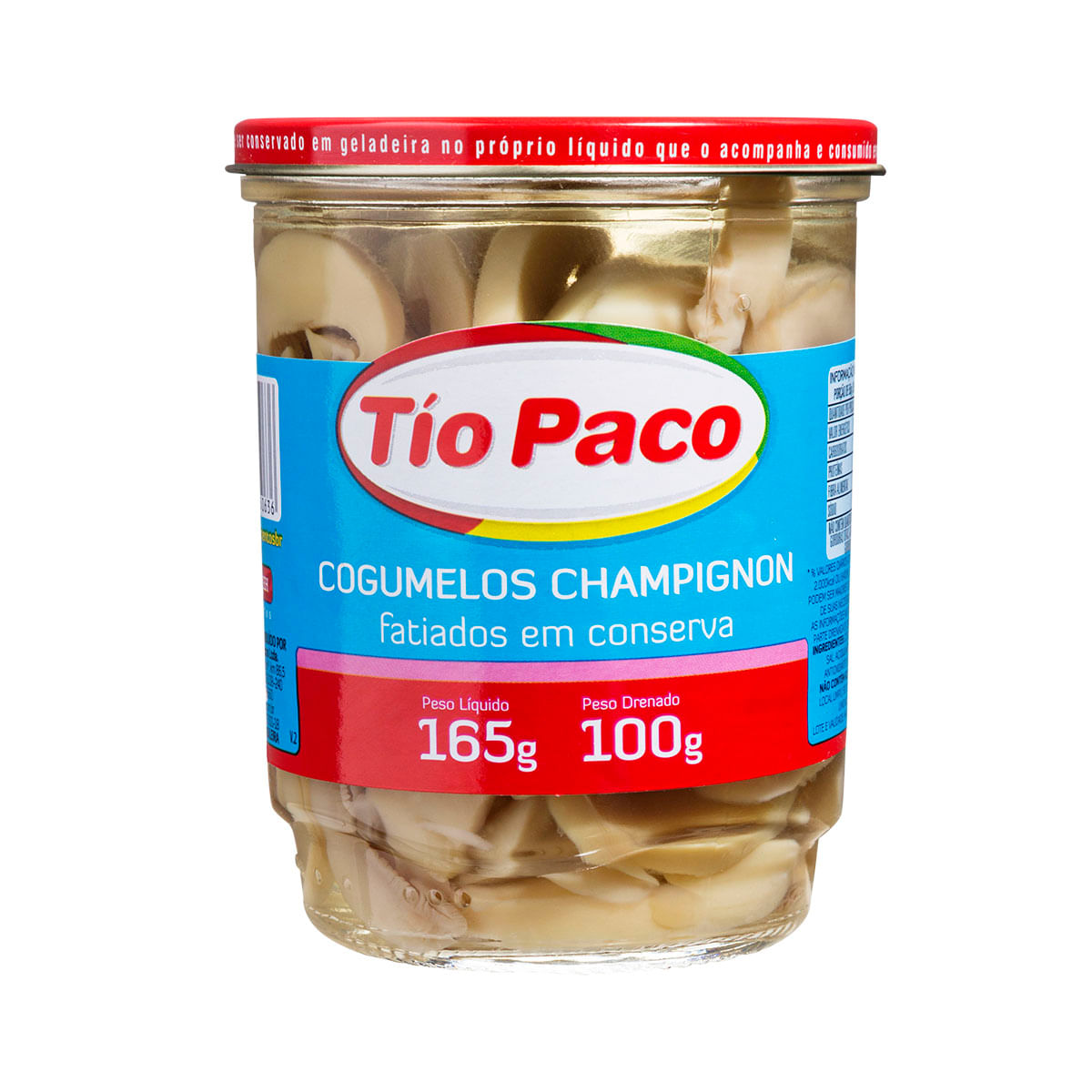 Cogumelo Champignon em Conserva Fatiado Tío Paco 100g Vidro