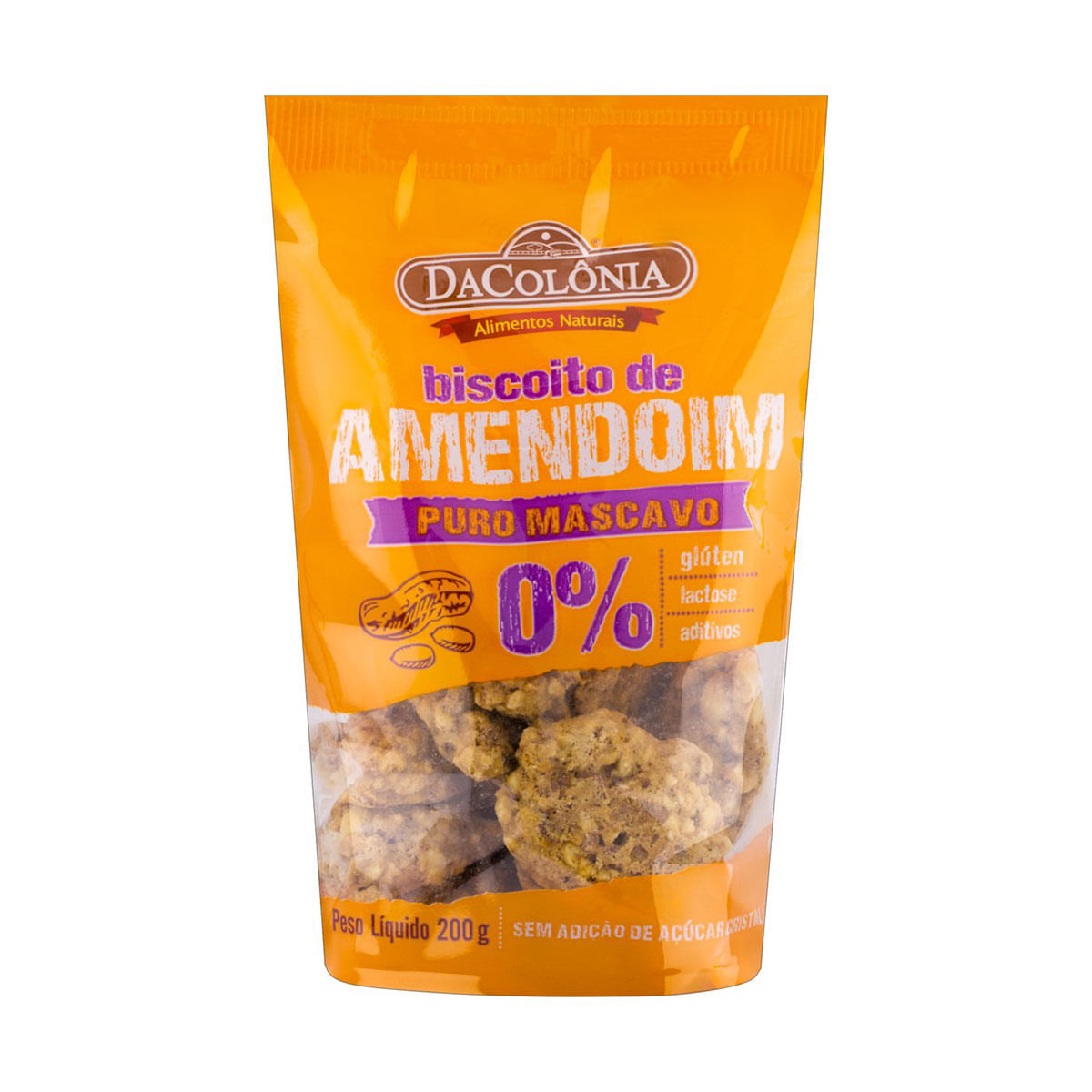 Biscoito de Amendoim sem Glúten Zero Lactose DaColônia 200g