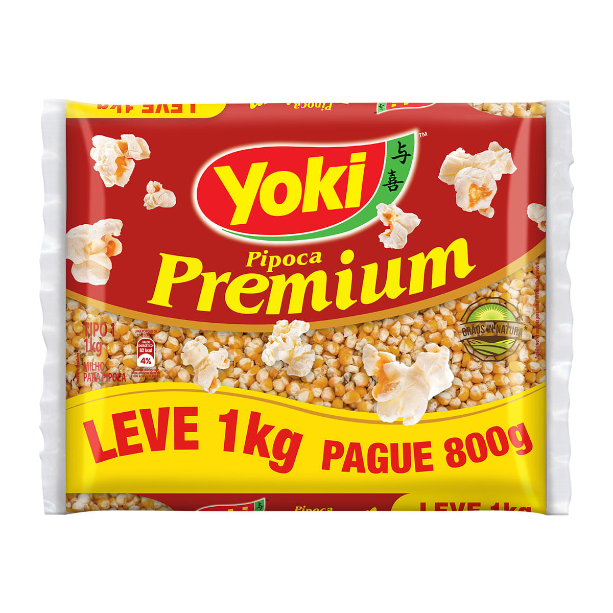 Milho para Pipoca Yoki Premium 1Kg - Embalagem Promocional