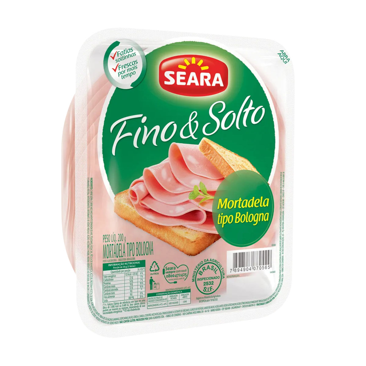 Mortadela Bologna Fatiada Seara 200g