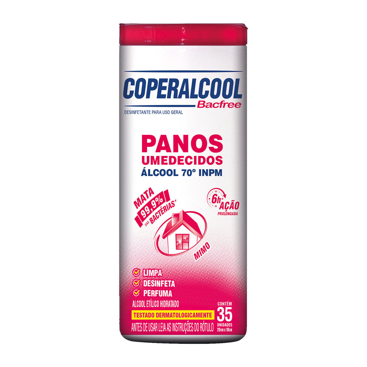 Panos Umedecidos em Álcool Coperalcool Mimo com 35 Unidades