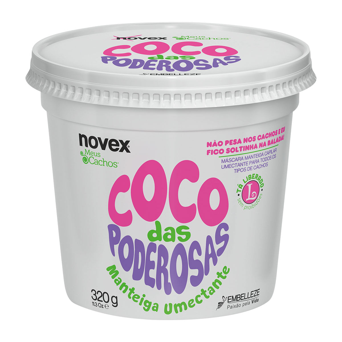 Manteiga Capilar Embelleze Novex Meus Cachos Coco das Poderosas 320g