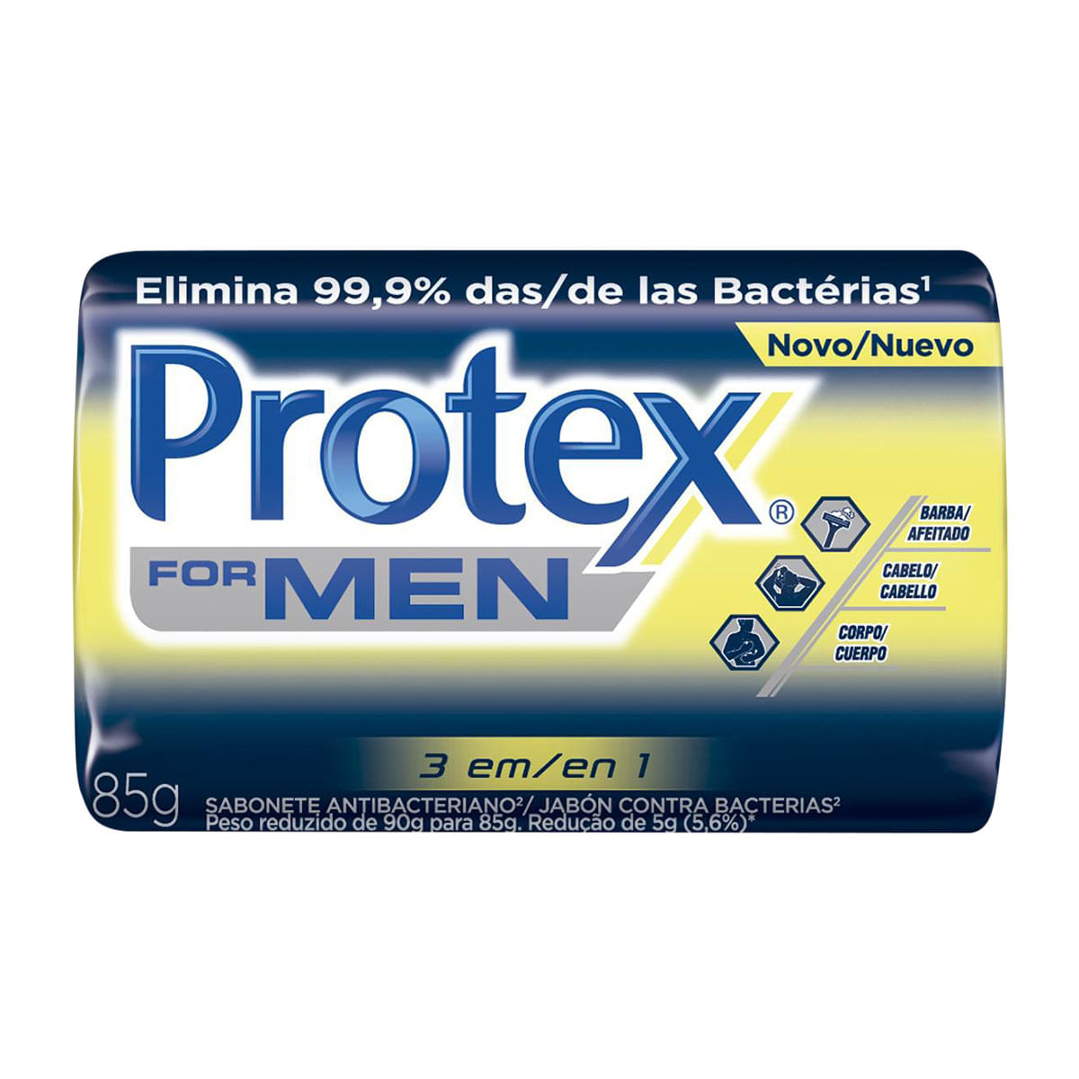 Sabonete Masculino Antibacteriano em Barra Protex Men 3 em 1 85g