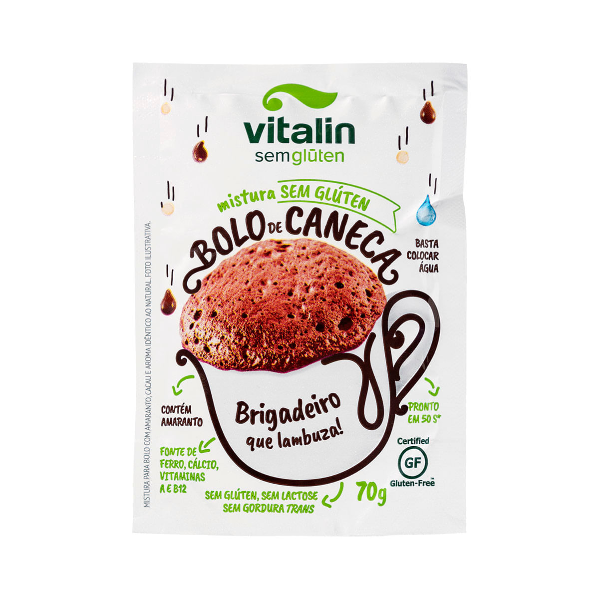 Mistura Para Bolo de Caneca sem Glúten Vitalin 70g