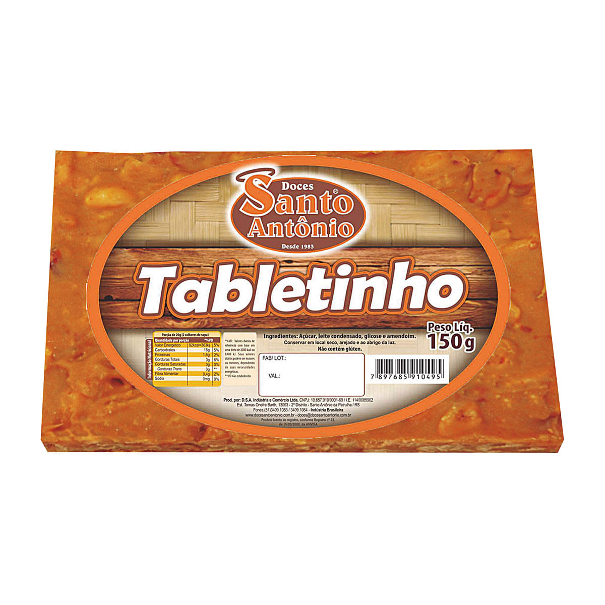 Tabletinho de Amendoim Santo Antônio 150g