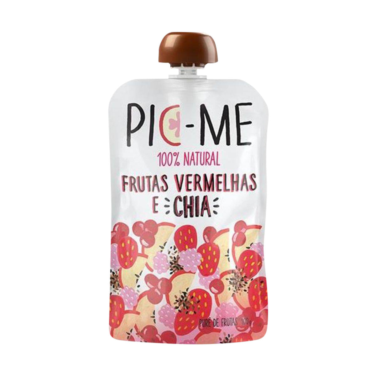 Purê de Frutas Vermelhas e Chia Pic-Me 100g