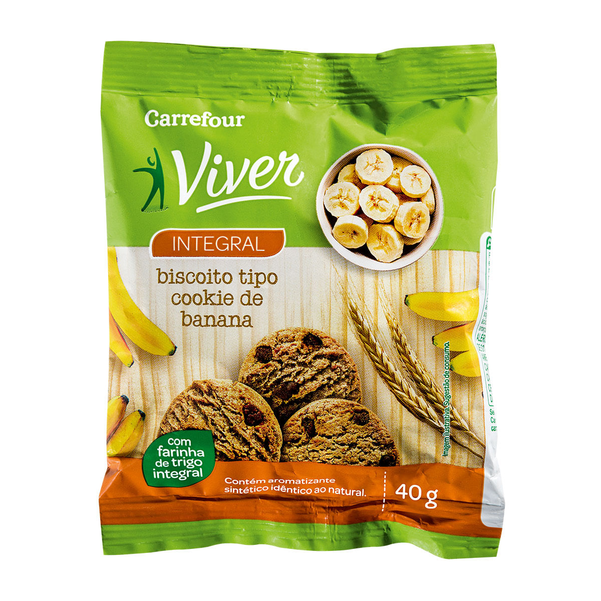 Cookie Integral de Banana Carrefour Viver 40g