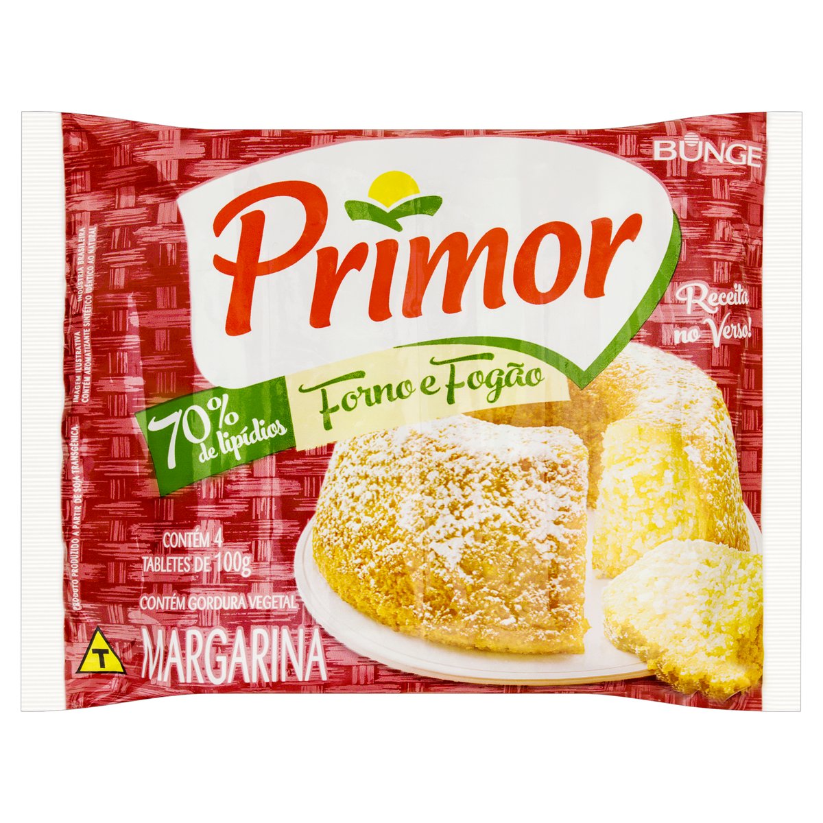 Margarina Cremosa sem Sal Primor Tablete 400g