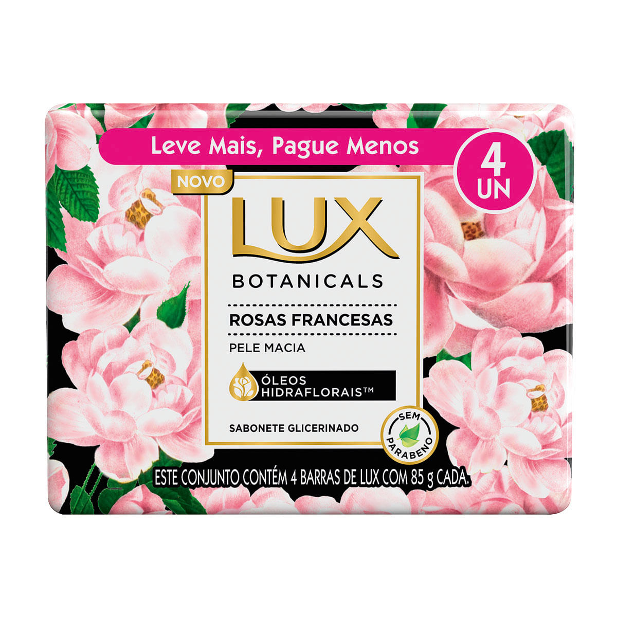 Sabonete em Barra Corporal Lux Botanicals Rosas Francesas 85g 4 Unidades