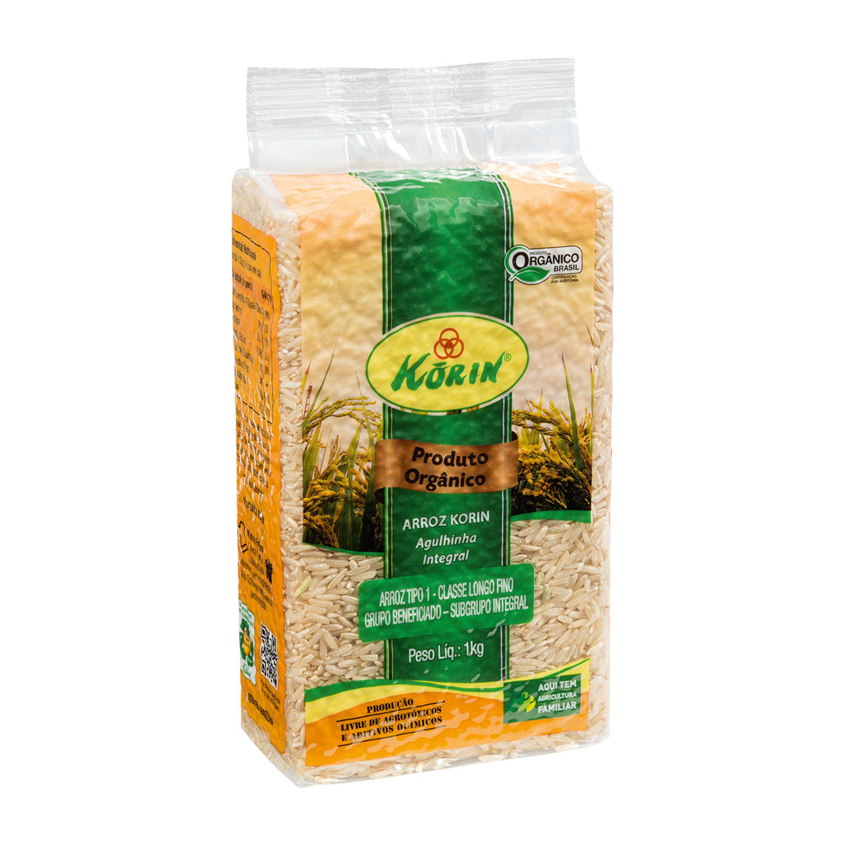 Arroz Integral Agulhinha Longo Fino Tipo 1 Korin 1Kg