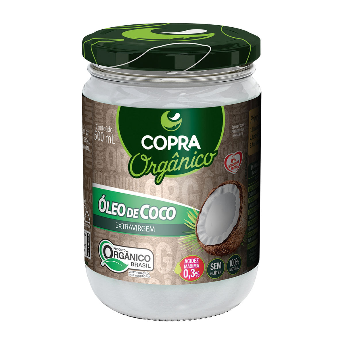 Óleo de Coco Extra Virgem Orgânico Copra 500ml