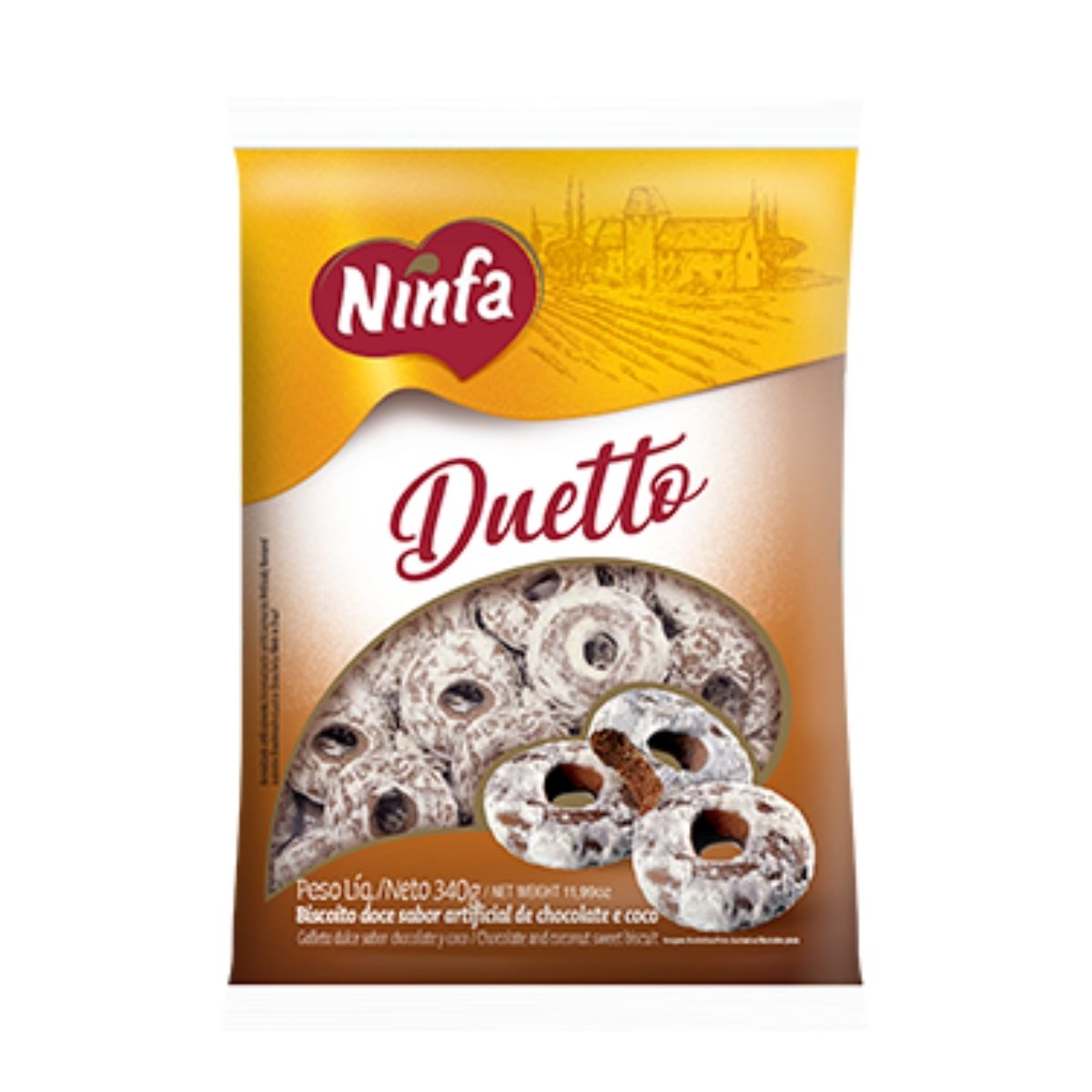 Biscoito Rosca Dueto Ninfa Chocolate 340 g