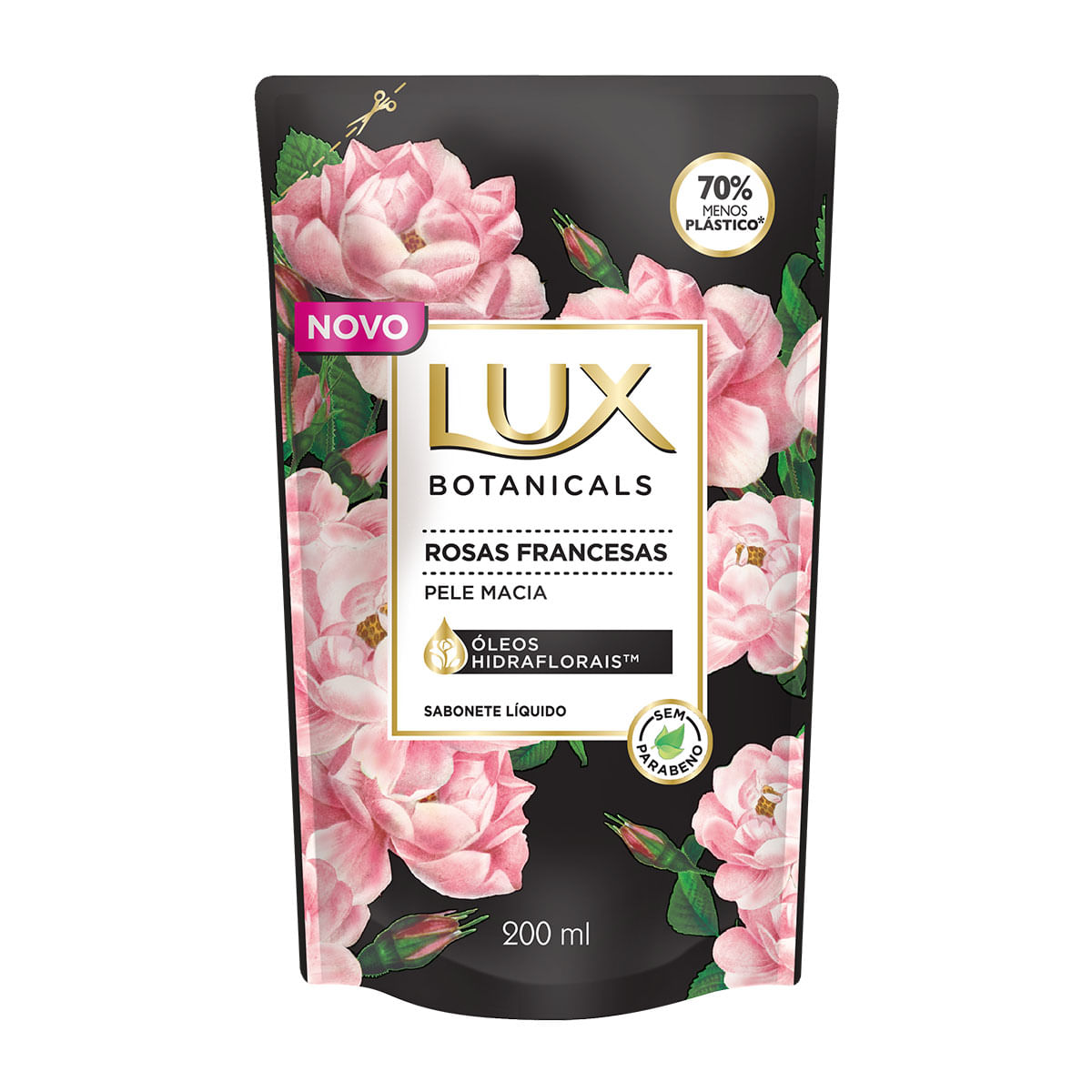 Refil para Sabonete Líquido Corporal Lux Botanicals Rosas Francesas 200ml