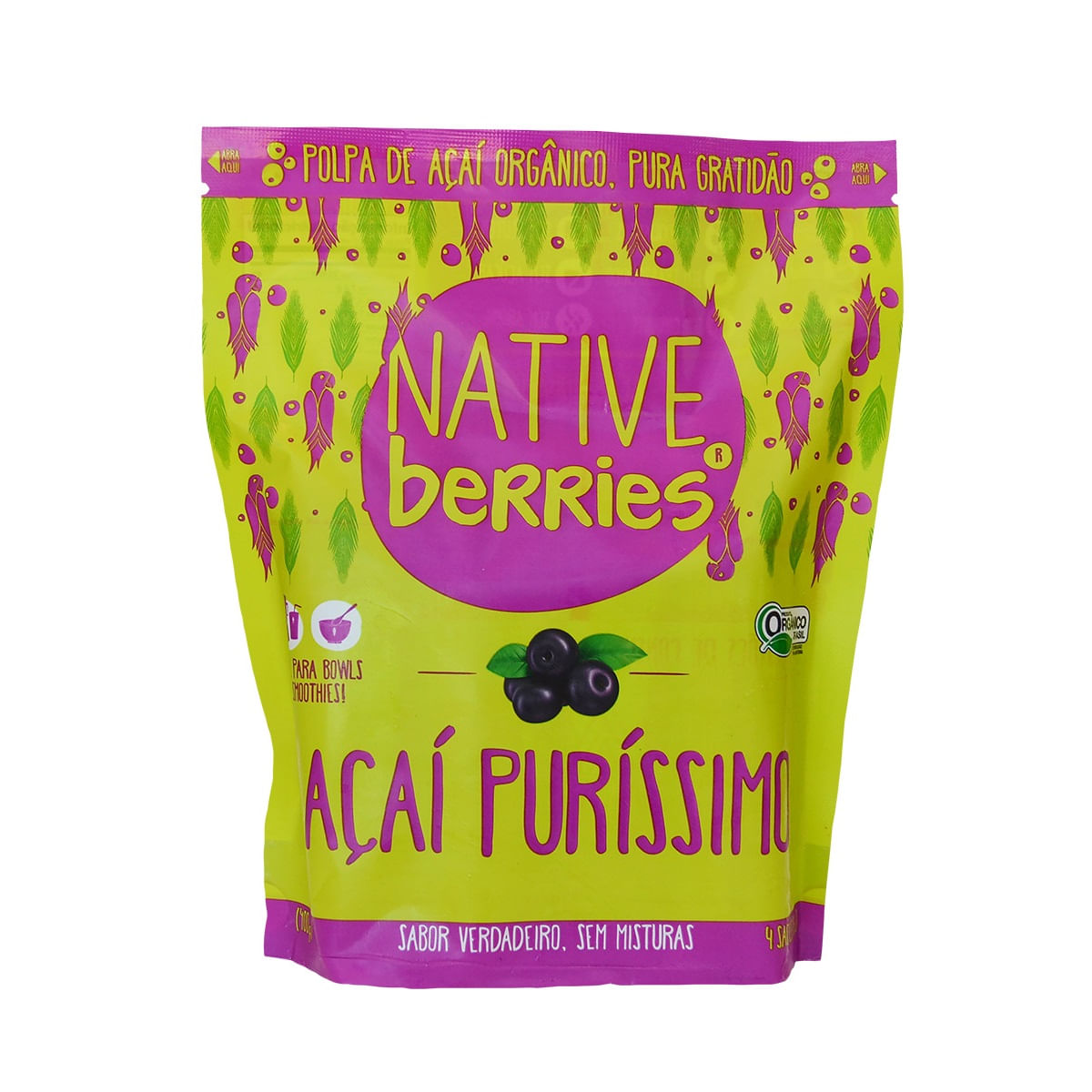 Polpa de Açaí Puríssimo Congelada Orgânica Native Berries 400g