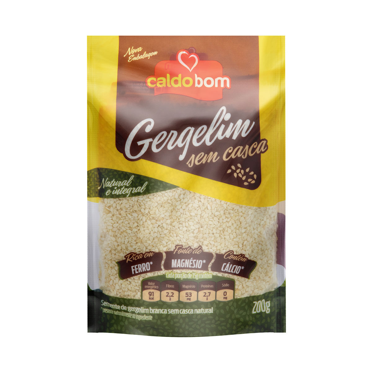 Gergelim Branco Integral Caldo Bom 200g