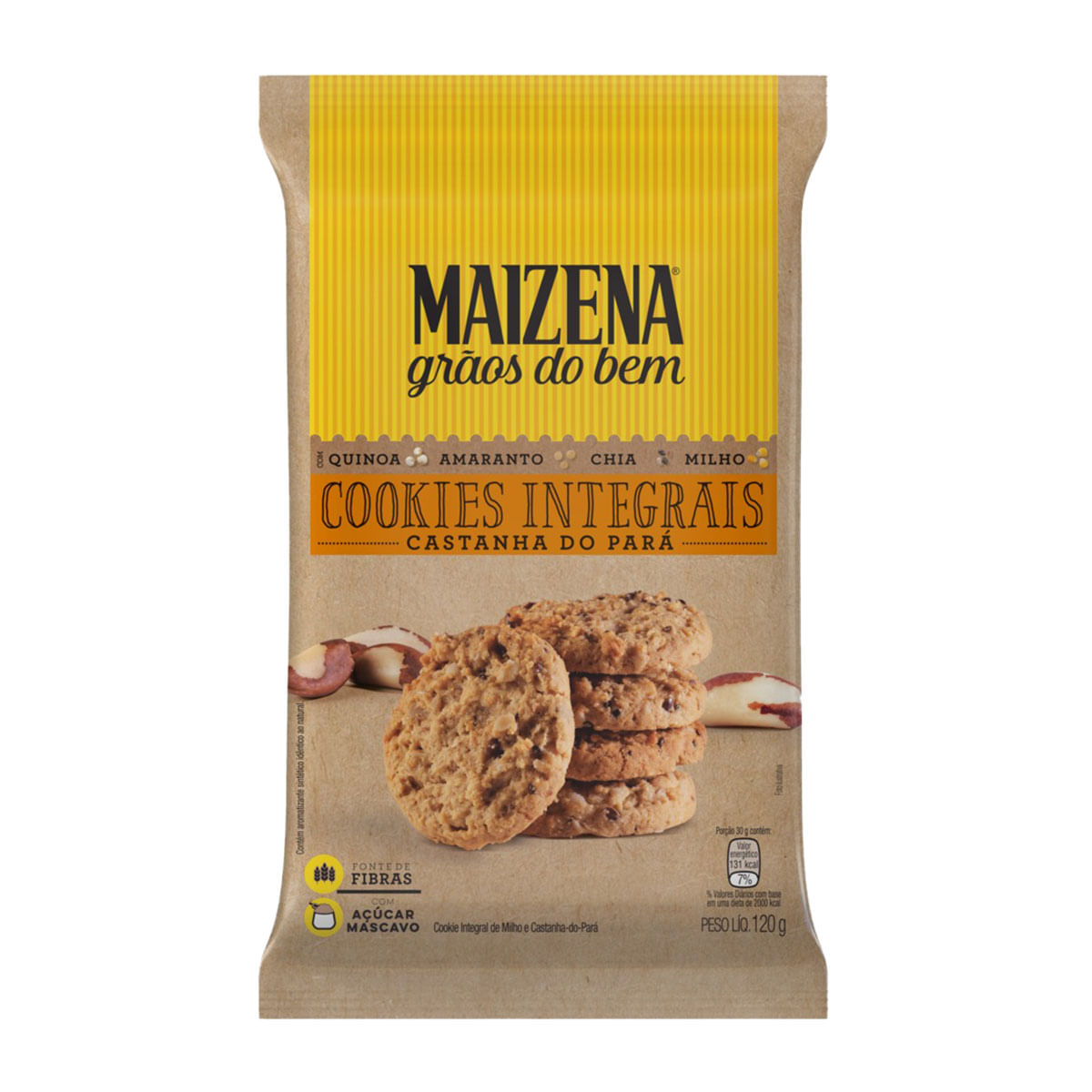 Cookie Integral com Castanha do Pará Maizena 120g