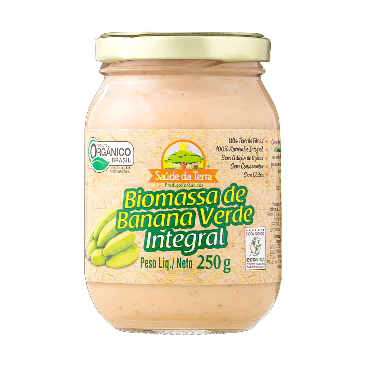 Biomassa de Banana Verde Integral Orgânica Saúde da Terra 250g