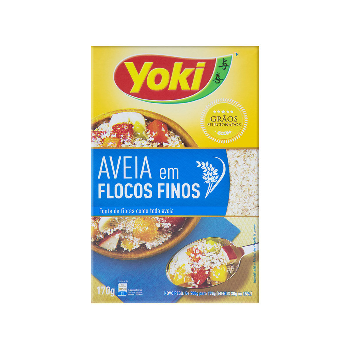 Aveia em Flocos Finos Yoki Caixa 170g