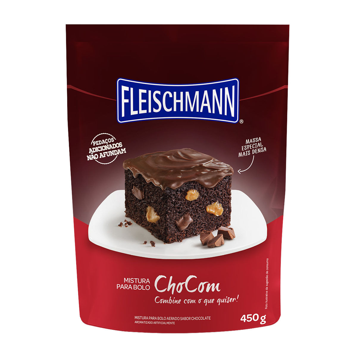 Mistura para Bolo Sabor Chocolate Fleischmann ChoCom 450g