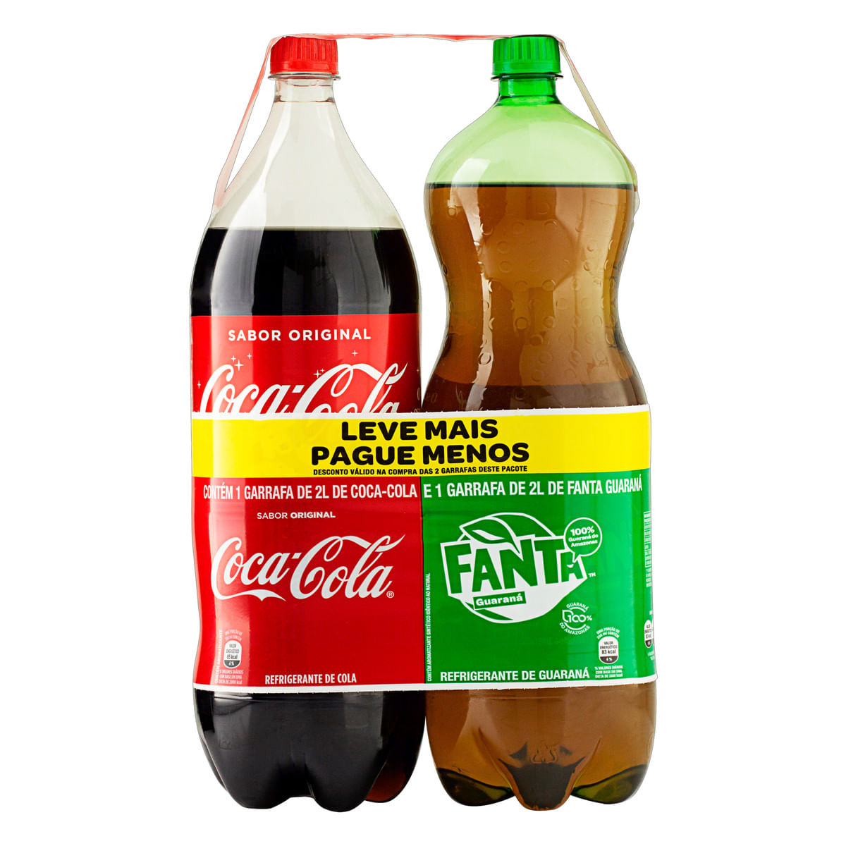 Kit Coca-Cola Original + Fanta Guaraná 2 L Cada Leve Mais Pague Menos