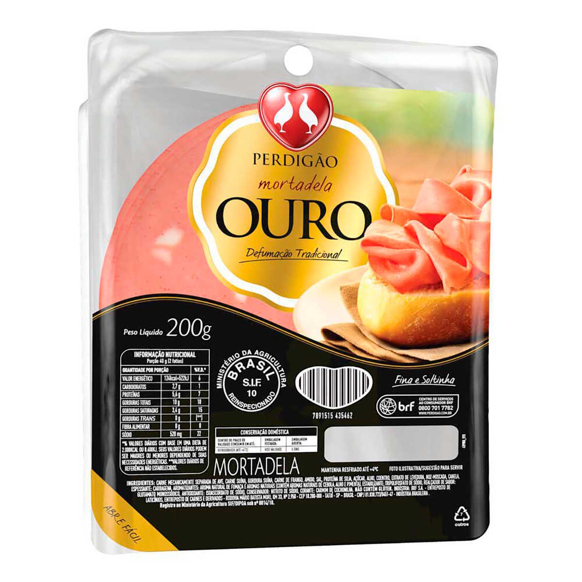 Mortadela Ouro Fatiado Perdigão 200 g