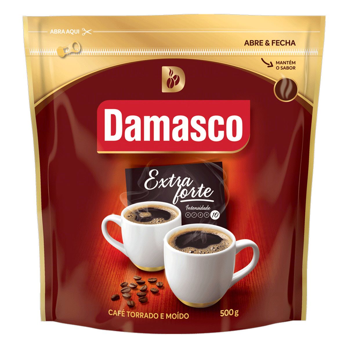 Café em Pó Damasco Extraforte Embalagem Abre e Fecha 500 g