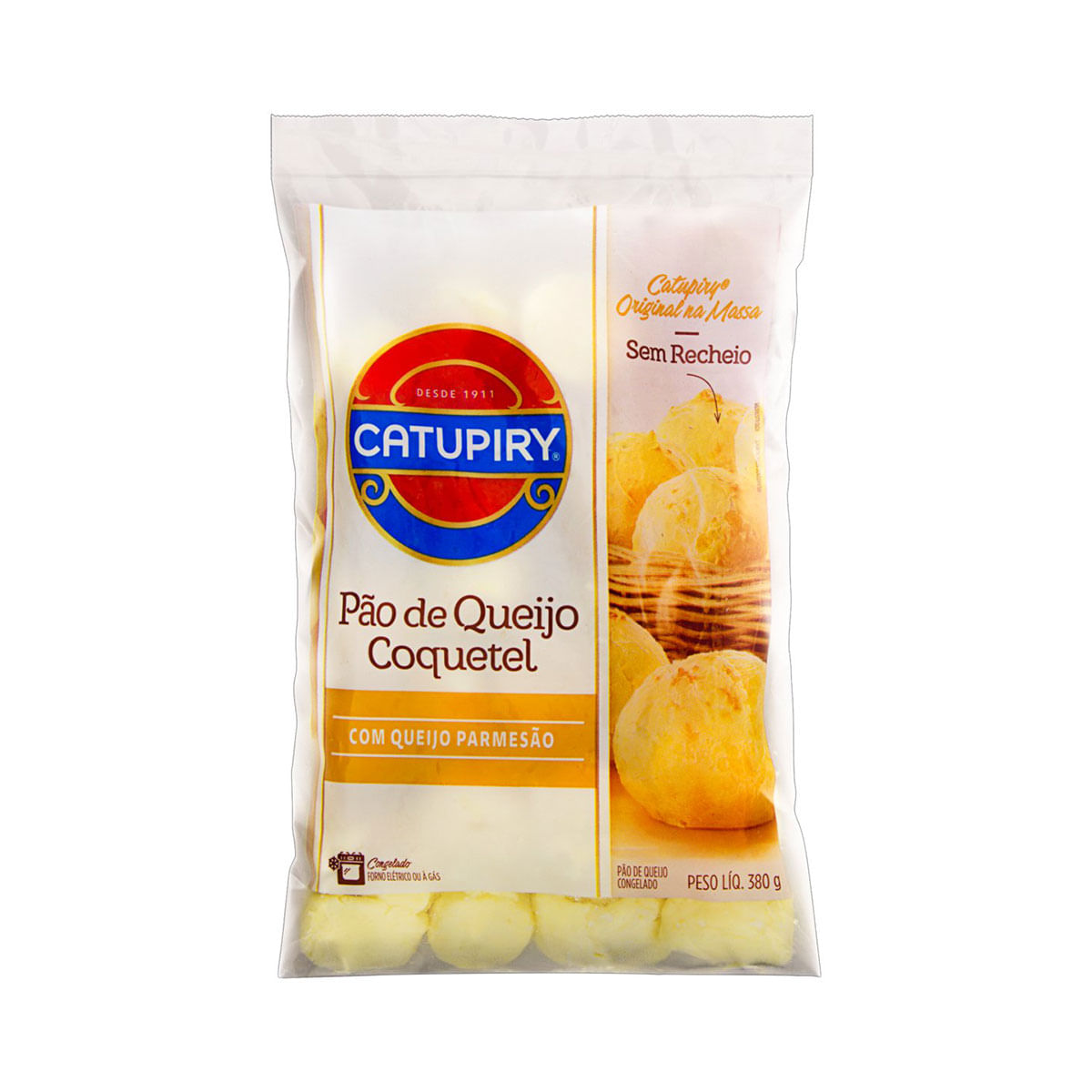 Pão de Queijo Coquetel Queijo Parmesão Catupiry Pacote 380g