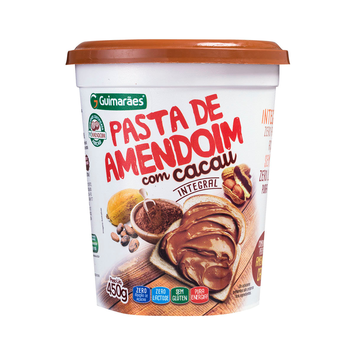 Pasta de Amendoim de Cacau Integral Guimarães 450g