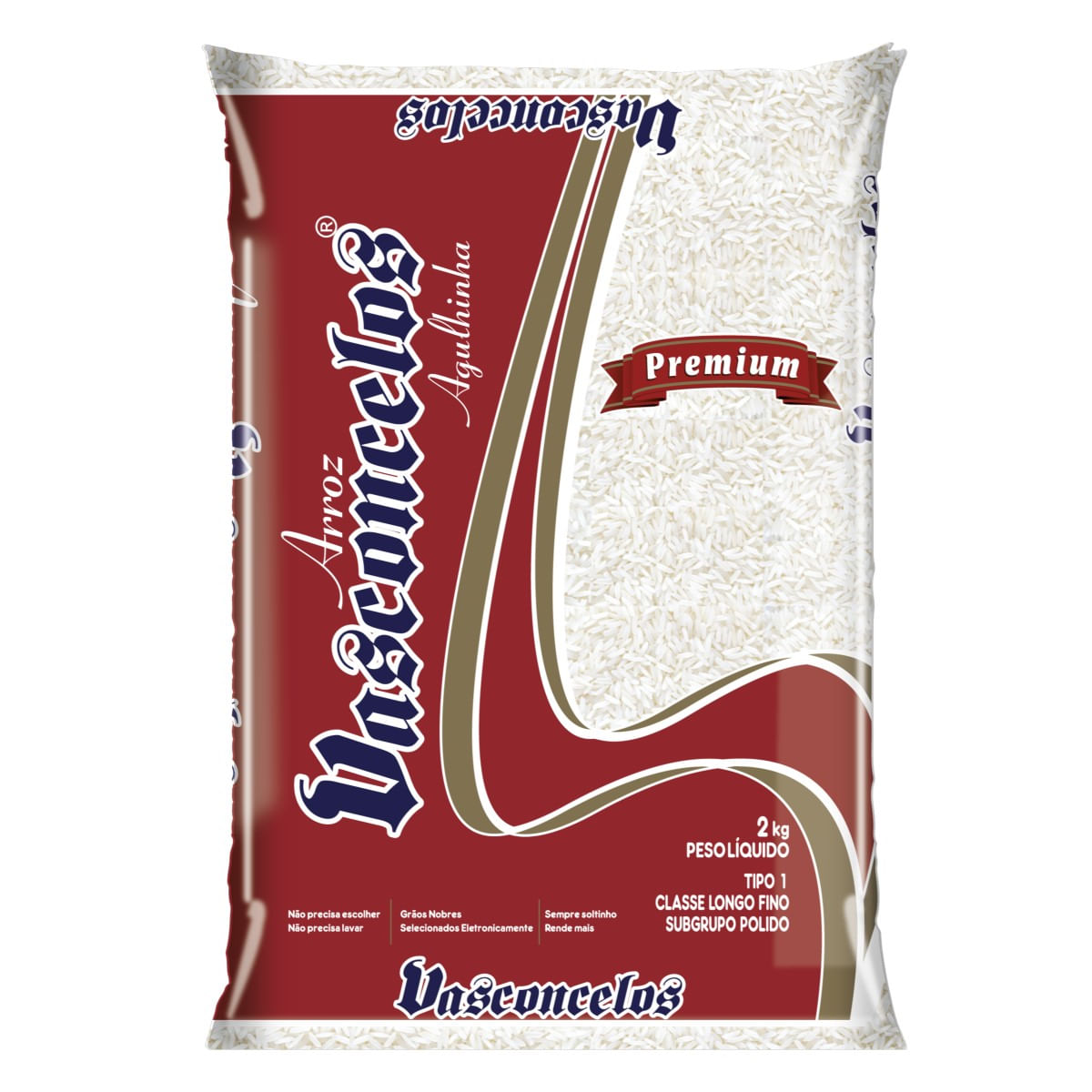 Arroz Branco Tipo 1 Vasconcelos 2Kg