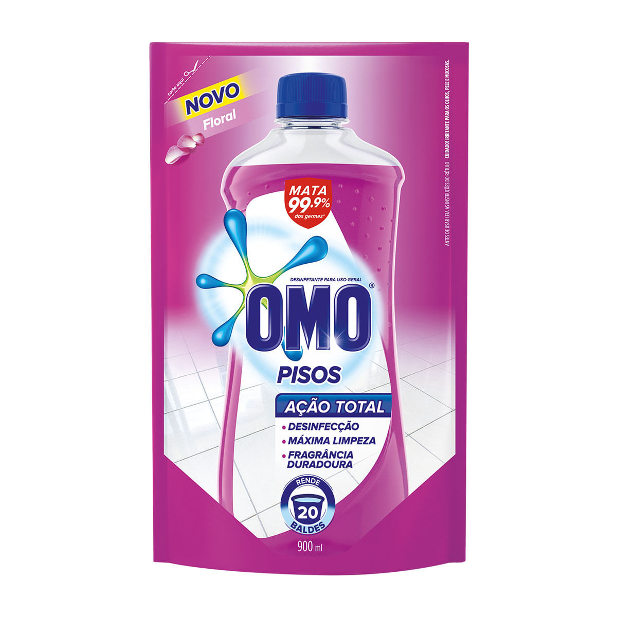 Limpa Piso Omo Ação Total Floral 900ml Refil