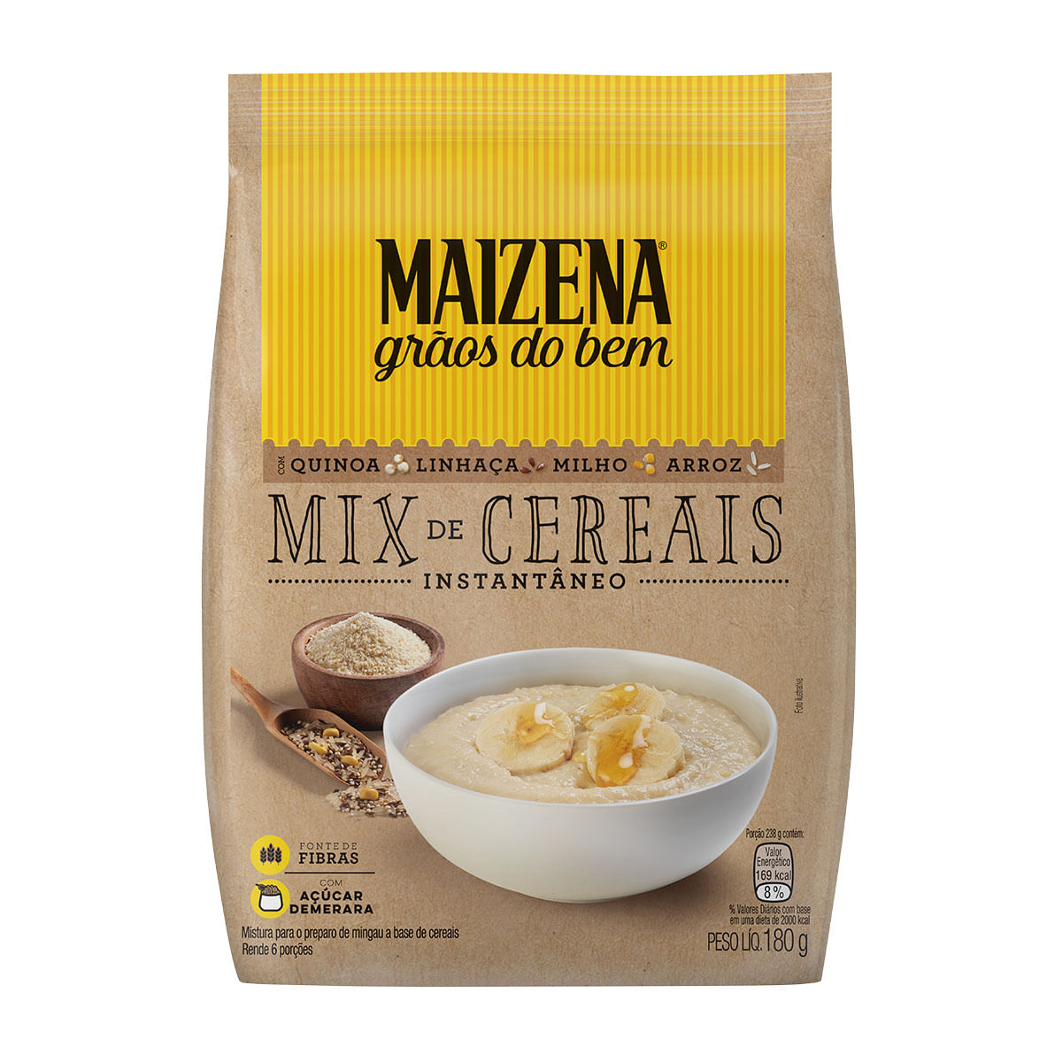 Mingau Maizena Mix de Cereais Grãos do Bem 180g