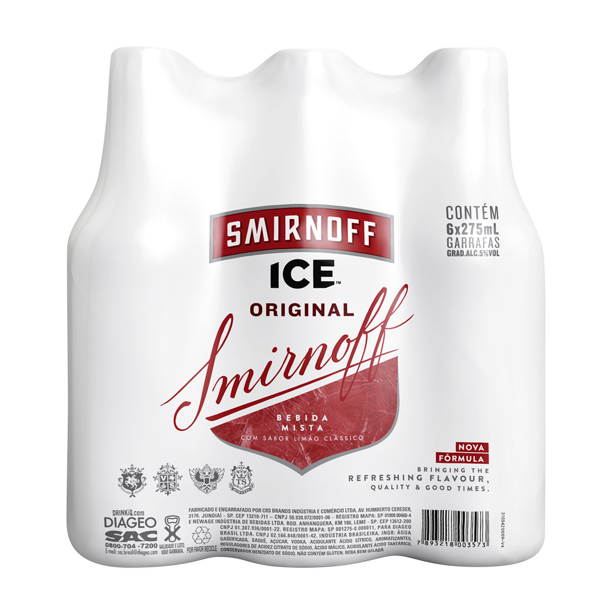 Vodka Smirnoff Ice Premium 275ml cada 6 Unidades