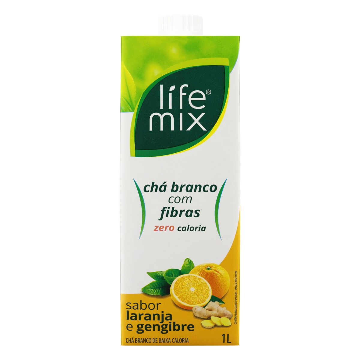 Chá Branco Funcional Sabor Laranja e Gengibre Life Mix Boa Forma 1 Litro